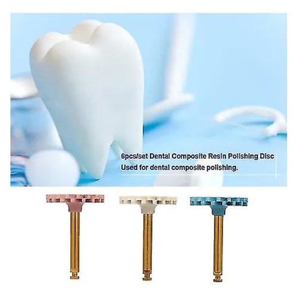 Ywbl-wh 6 Stk Blandet Dental Composite Resin Poleringsskivesett Spiral