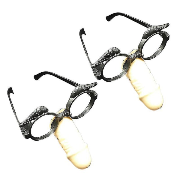 2 stk Interessante briller med lang nese