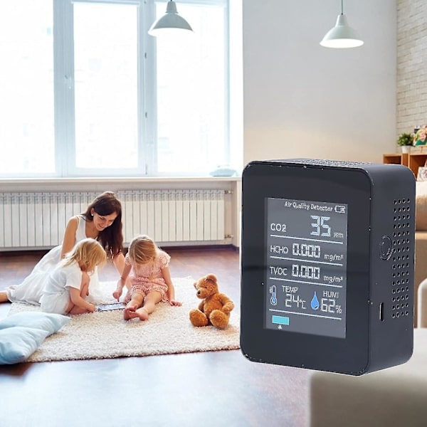 Mould test kit til hjemmet, skimmeldetektor Real-time display temperatur og fugtighed til soveværelse til hjemmet(sort)