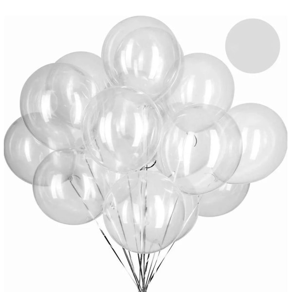 50 kpl Bobo-ilmapallot, läpinäkyvät, uudelleen käytettävät, jopa 15,7 tuuman täytetyt juhlailmapallot perheen hääpäivälle
