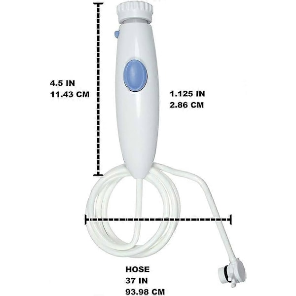 Munnhygieneartikler Kompatibel med Waterpik WP-100 Wp-300 Wp-660 WP-900 Reservedeler for Ultra Water Flosser, Pakke med 1 Håndtak/Slange