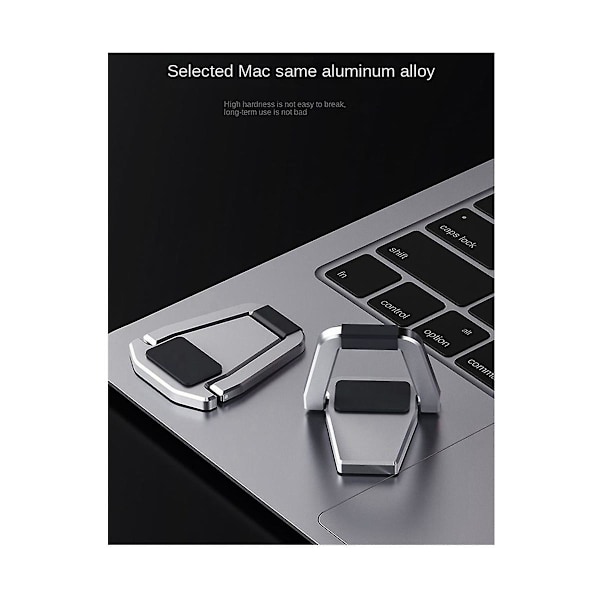 Laptop Stativ, metal, Bærbar, Foldbar, Kompakt, Varmeafledning, Fladt Opbevaring, Forhøjet Base (grå