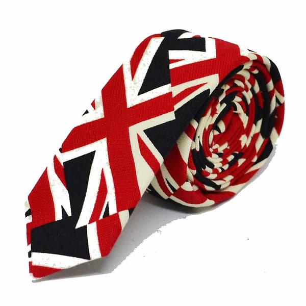 Union Jack -kuvioinen rusetti, solmio ja taskuliinasetti