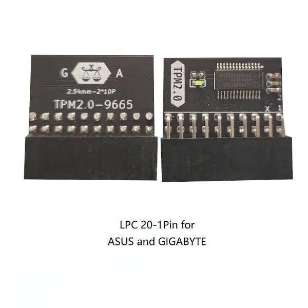 20-pins beskyttelsesmodul kompatibelt med Asus Tpm-l R2.0/Gigabyte Gc-tpm 2.0 20-pins 20-1 Pin