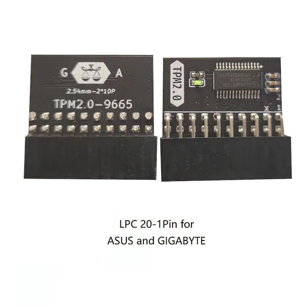 20-stifts skyddsmodul kompatibel-för Asus Tpm-l R2.0/gigabyte Gc-tpm 2.0 20-pin 20-1 Pin