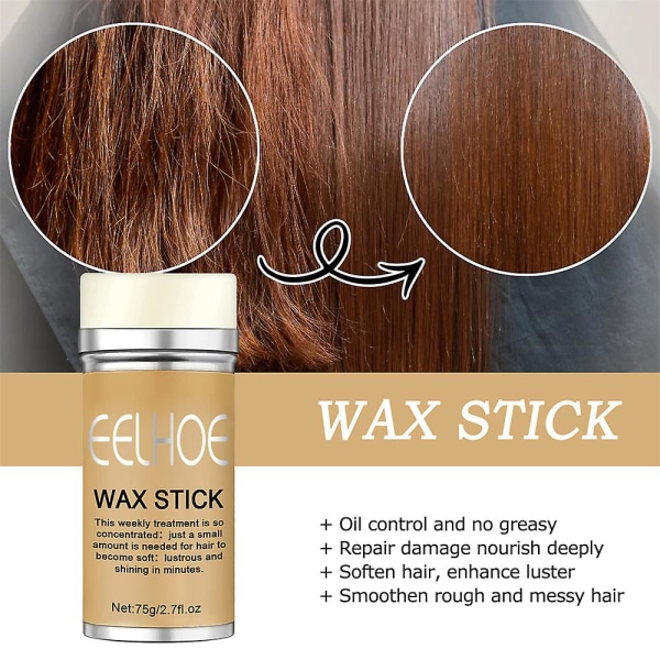 1 stk Styling Wax Stick Collection Broken Hair Artefact Hair Wax Stick Profesjonell hårstylingtilbehør for menn og kvinner