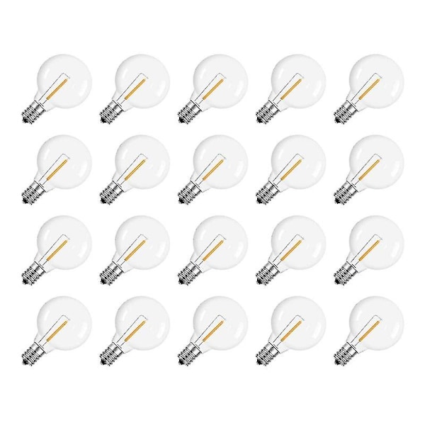 20 Pcs G40 Led Replacement Light Bulbs E12 Screw Base Shatterproof Led Globe Bulbs For Solar Warm from KUOLU [JKW]