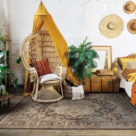 Brun oriental vardagsrumsmatta 110x160