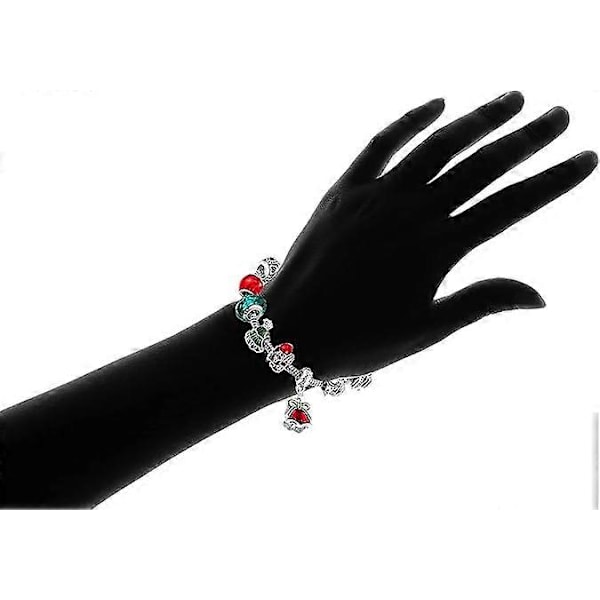 1 stk. Charm Armbånd med Krystalperler Slangekæde med Perler krystal charm armbånd til Kvinder