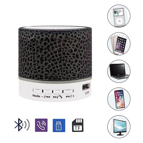 A9 Bluetooth-højttaler Mini trådløs højttaler Crack Led Tf-kort Usb Subwoofer Bærbar Mp3