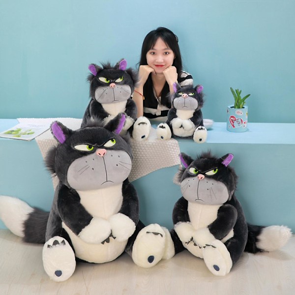 11,8 tommer vred kat plystofte legetøj, søde kattekillinger fyldte dyr blødt kawaii anime plystofte onde sorte kat plushies til børn