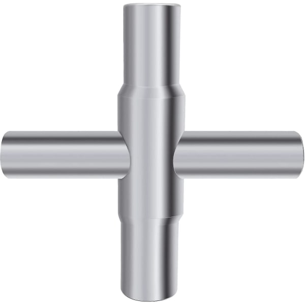 1 stk 4-veis Sillcock-nøkkel Stål Sillcock-nøkkel Sølv Vann-verktøynøkkel For Slange Bib Spigot Ventil