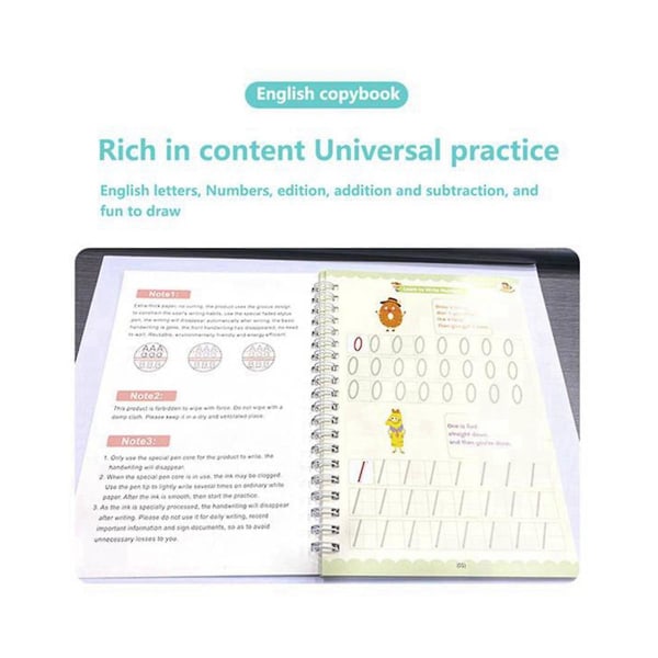 Barnas full engelske øvingsbok Barns gjenbrukbare håndskriftsøvingsbok for å lære å