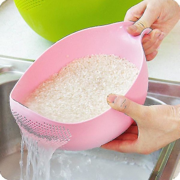 Rice Bowl Plastic Rice Pulses Fruits Vegetable Noodles Pasta Washing Bowl And Strainer For Storing And Straining, Rice Strainer Bowl, Fruit Stainer, D