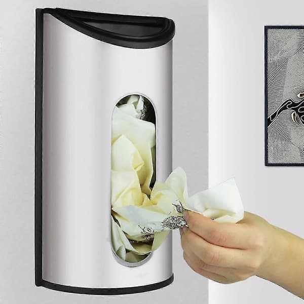 Plastikposeholder og dispenser børstet nem vægmontering pose rustfrit stål