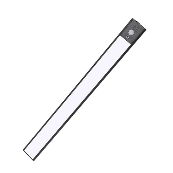 Under-skåpsbelysning Laddningsbar LED-rörelsedetektor Magnetisk Underbänkslampa för Skåp Kök Garderob Svart