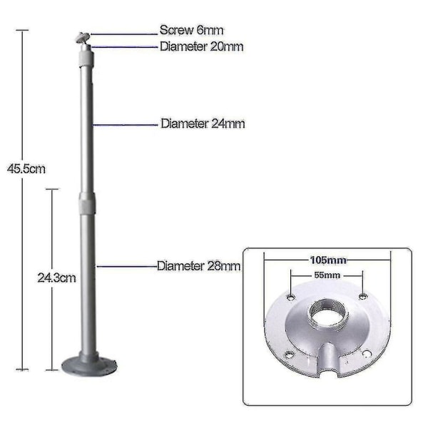 20-40cm Projektor Takmonterad aluminiumfäste 15kg