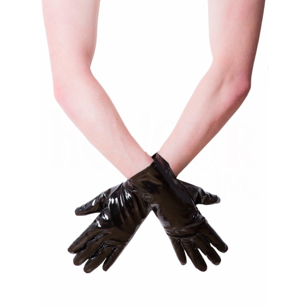 Black pvc short gloves