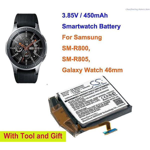 450 mah Smartwatch-batteri Eb-br800abu,gh43-04855a för Samsung Galaxy Watch 46mm, Sm-r800, Sm-r805-yuyu
