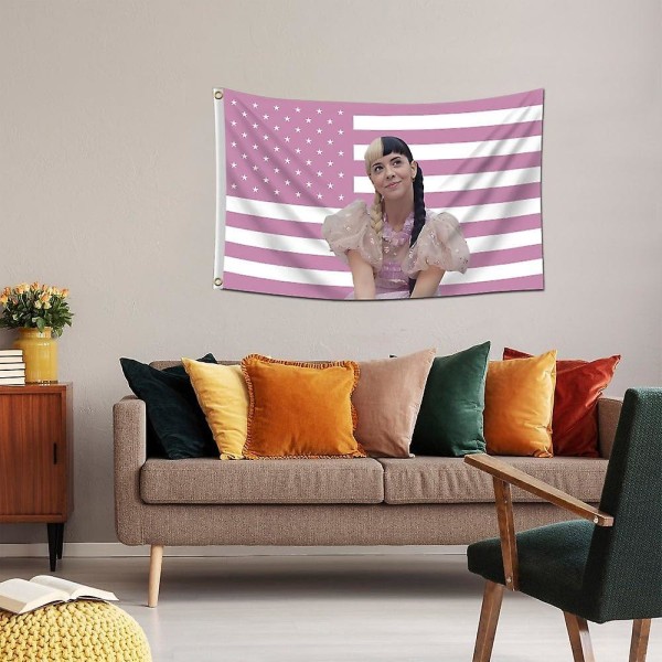 Melanie Flag, Melanie Flag Amerikansk Usa Banner Musik Sanger Plakat Gobelin 3x5ft Melanie Martinez Pink Flag Til College Kollegiet