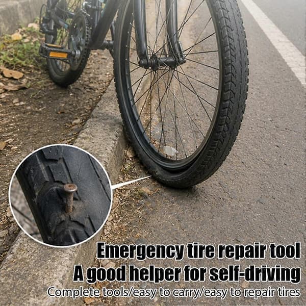 Cykelreparationssats - Bärbara verktyg Fixa punkteringar snabbt utan lim 48pcs 1set