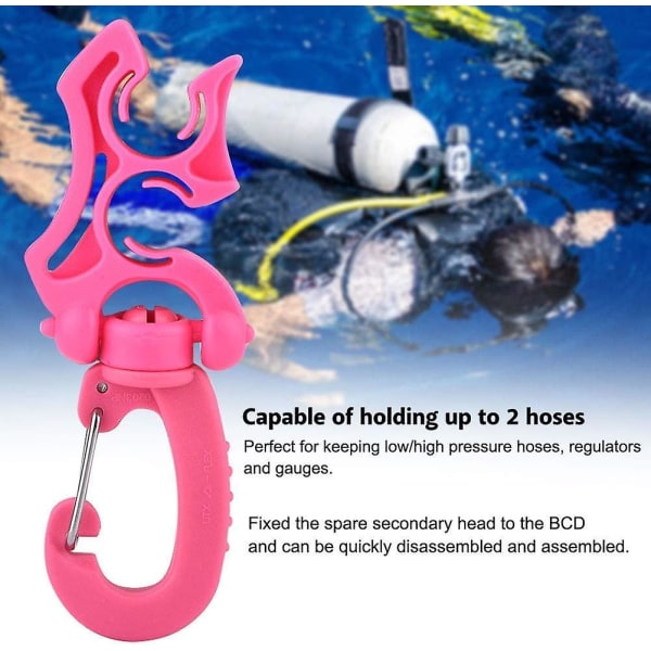 Best Scuba Diving Hose Clamp, Scuba Diving Dual Hose Clamp Adjuster Retainer Clasp Quick Release Lanyard For Diving Snorkeling