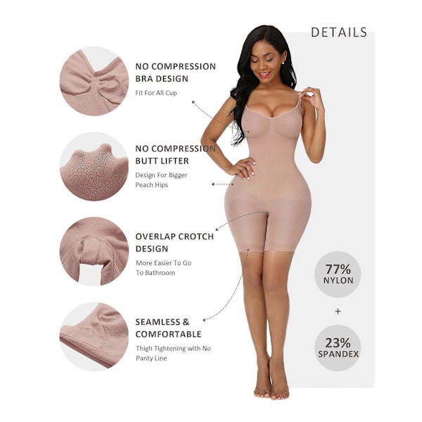 Formende shapewear, body shaper overbust med justerbare stropper, formende body