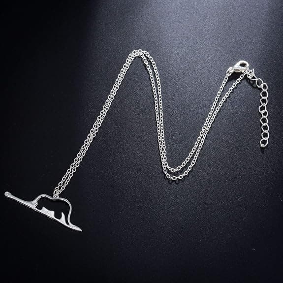 Den lille prinsen elefant halsband, ormformat elefant hängsmycke halsband (silver)