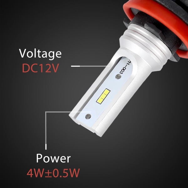 H8 H11 H16 Led-sumuvalopolttimo, H16 Led-sumulamppu High Power Csp-y11, viileä valkoinen 6500k (2 kpl pakkaus)