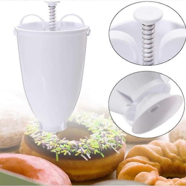 Donutmaker, Plast Donutmaker Manuell Donutmaskin Mold DIY Bakeverktøy for Kjøkkenbakstforberedelse