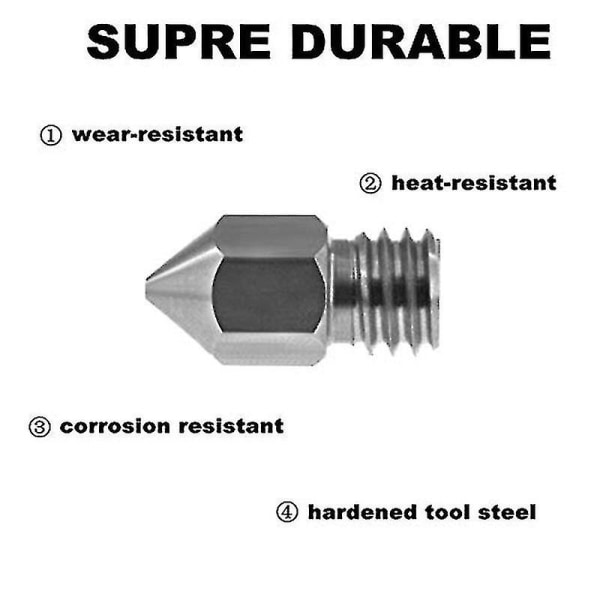 26 stk Mk8 Dyser, messingdyser Slitesterk dyses for Ender 3