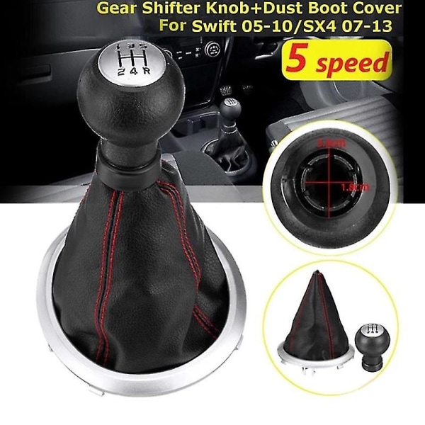 5-speed Car Gear Shift Knob Cover Central Control Gear Head With Dust Cover For Swift 2005-2010 Sx4