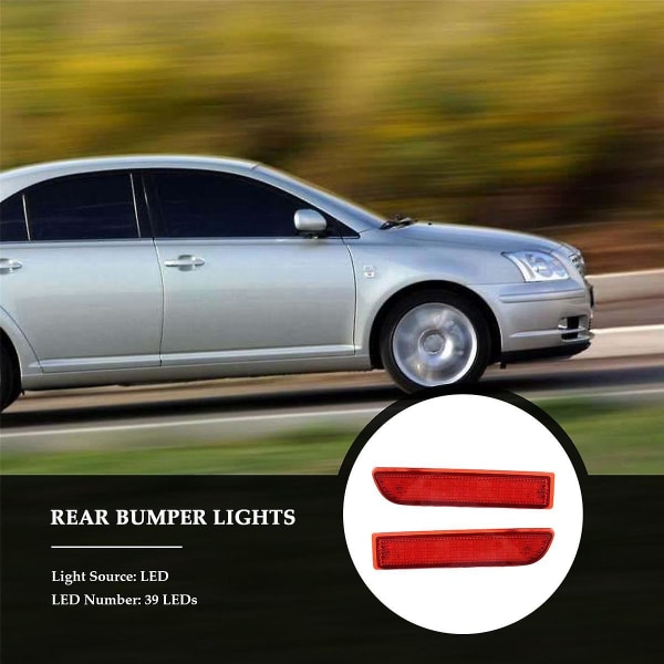 2x Bil LED Bakljus Parkeringsbroms Bakre stötfångare Reflector Lampa för Toyota Avensis/Alphard MKI/RAV4 Led Bakljus Dimstopp Parkeringsljus Röd