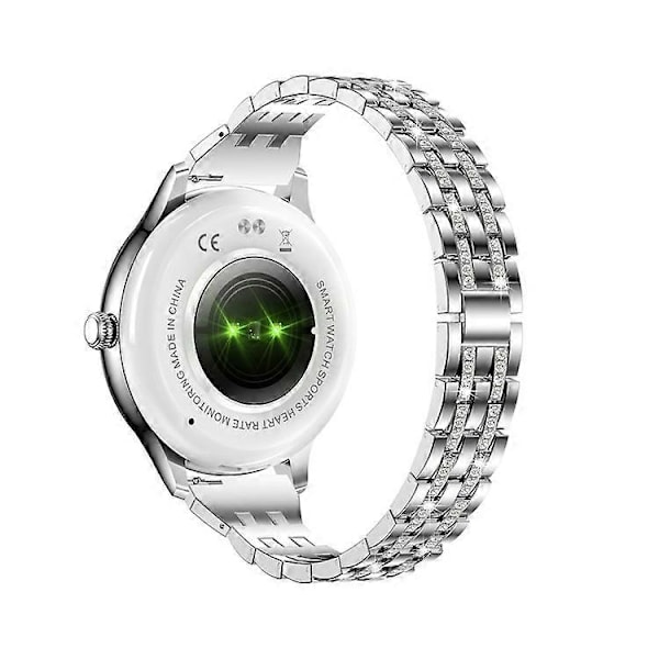 AK60 Stållænke + Silikonelænke Dame Smartwatch Sundhedsovervågning Bluetooth Opkald Smart Armbånd
