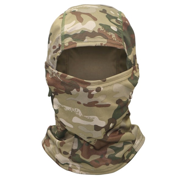 Fugtabsorberende Camouflage Balaclava Hue til Udendørs Sport, Vandreture og Cykling - Solbeskyttelse og Behagelig Hovedbeklædning