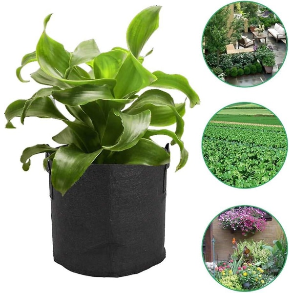 6 delar planteringspåse, odlingspåse med hög kapacitet Växtväxtpåse för hemmabalkong Trädgård grönsakspotatiszucchini (3 x 95l)
