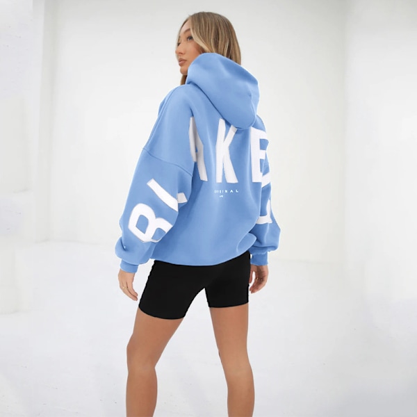 Blakely Hoodie - Dame Hoodie med Lange Ærmer, Trøje, Casual Top Light blue l