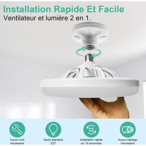 Loftventilator med integreret lys – 30W E27. Stille. 3 hastigheder. Moderne, lukket design. Ideel til indendørs brug.