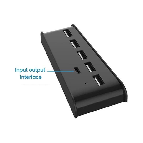 Hub 6 i 1 USB Splitter Expander Hub Adapter med 5 USB A + 1 USB C Porte til 5 Super Speed USB Ada