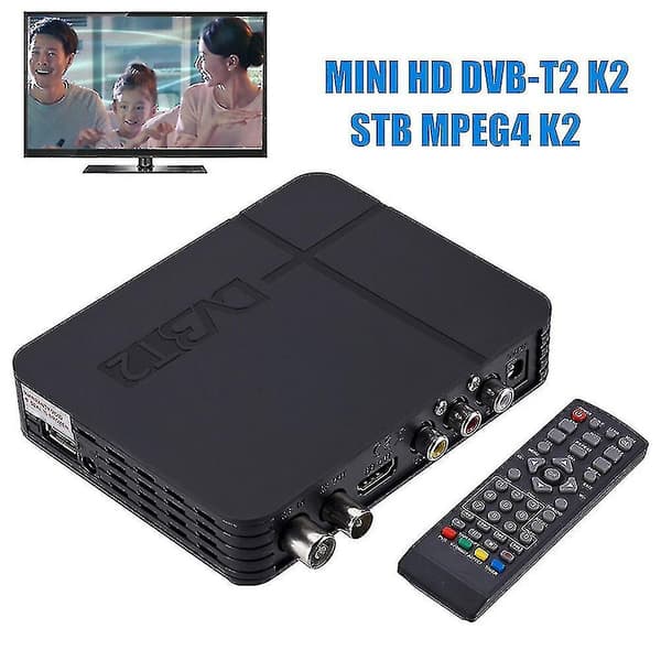 Portabel DVB-T2 STB MPEG4 K2 Högklarhet Digital TV-Box Set-top Receiver Tuner Receptor
