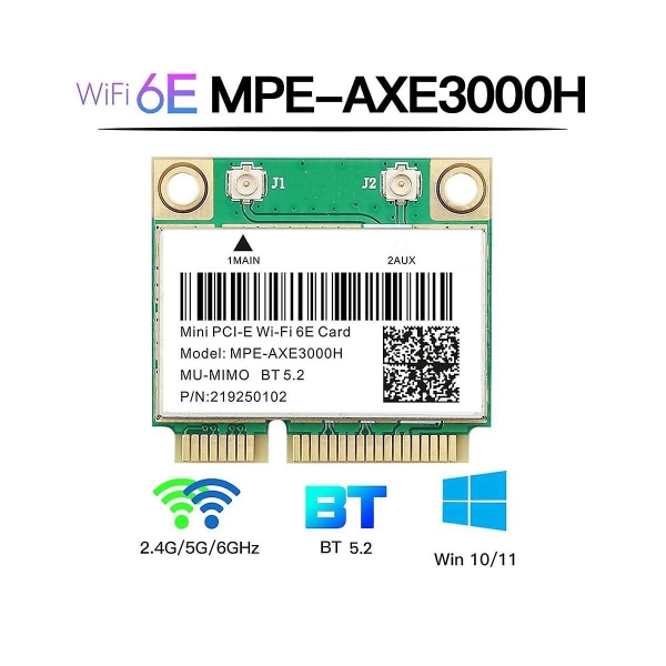 Wifi 6e -axe3000h Mini Pci-e Wifi Kort Bluetooth 5.2 Ax210 Netværkskort 802.11ax/ac Trådløs Adapter