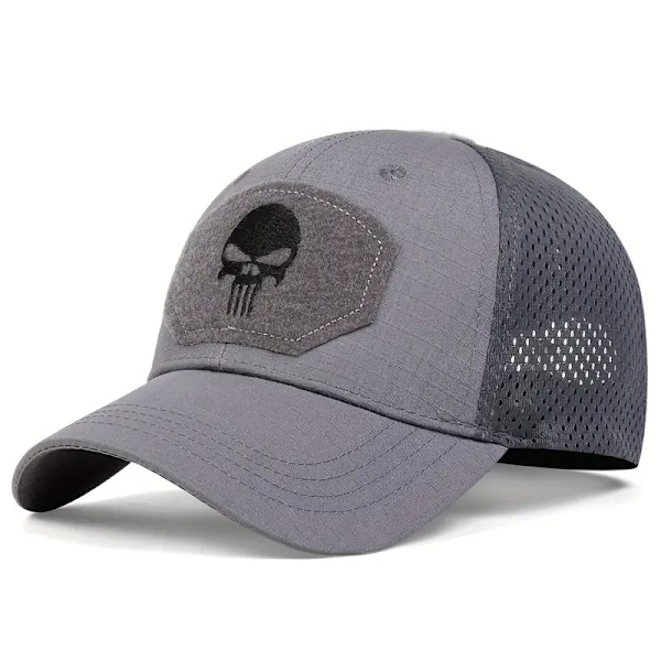 Letvægts Skull Patch Camouflage Baseball Cap - Taktisk Unisex Mesh Trucker Hat til Solbeskyttelse og Stil