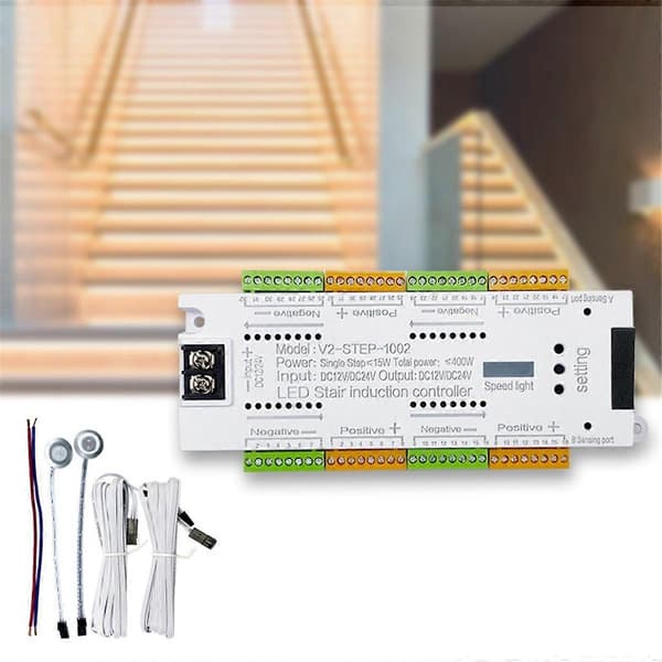 Automatisk 32-kanals trappebelysning LED bevægelsessensor trappelys controller kit til trapper Flex
