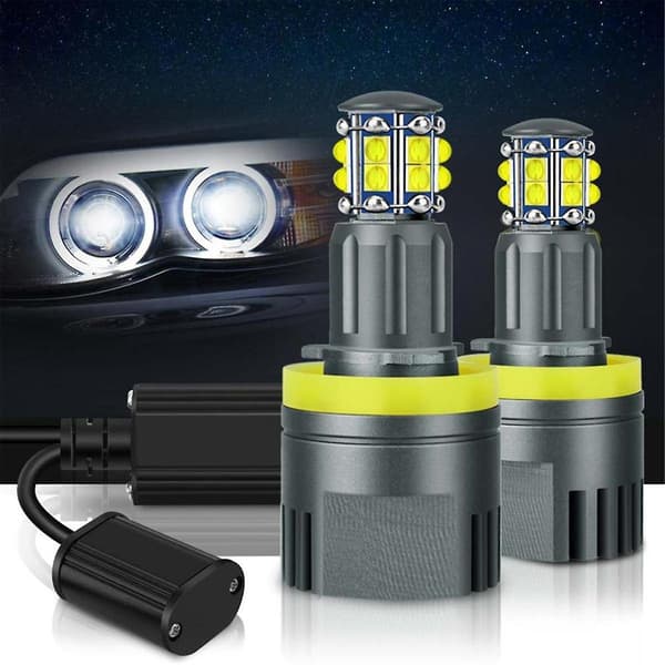 H8 Forlygte Pære 6000k 120w Led Angel Eyes Lys Canbus Til E60 E61 E63 X5 E70 X6 E71 E90 E91 E92