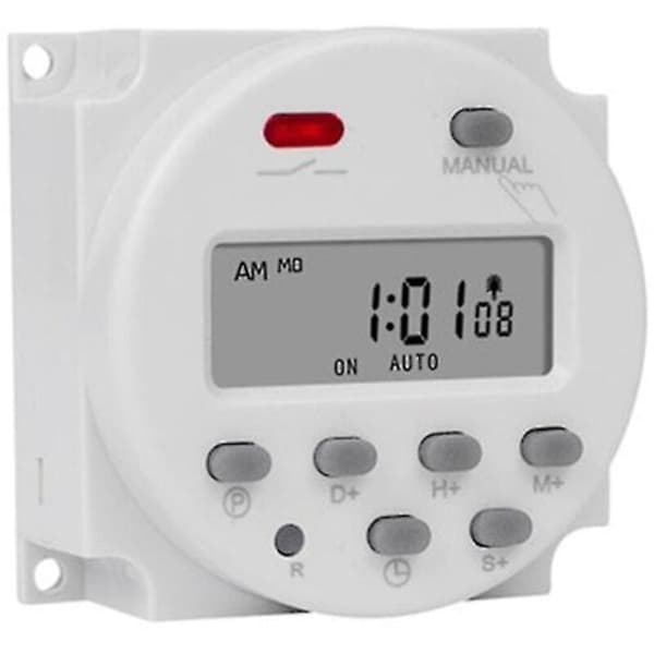 12V LCD Digital Timer med 1 sekunds interval, 7-ugers programmerbar relætimer CN101S