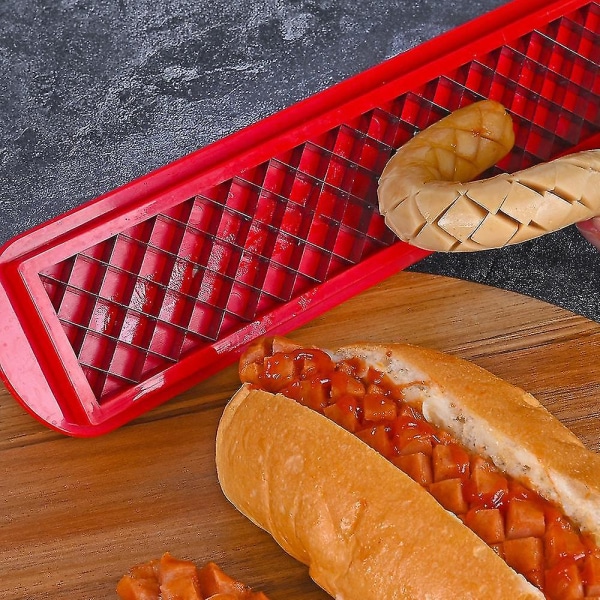 Hot Dog -viipalointityökalu - 10 tuumaa - Punaista kestävä ruostumaton teräs