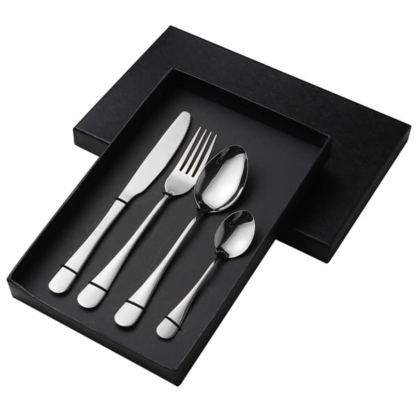 Barnservis, rostfritt stål, 4 delar, silver.