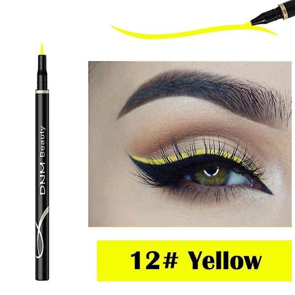 Dnm Matte Eyeliner Cat Eye Makeup Langvarig Vanntett Svettetett Quick Dry Ikke blomstrende Flytende Eyeliner 12 farger Tslm2