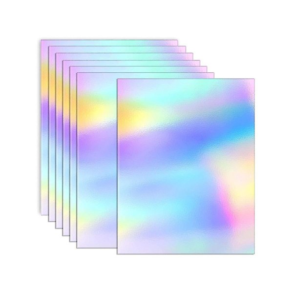 Metallisk holografisk kort skinnende speilpapirark, reflekterende stolpebrett størrelse 8,5 X 11 tommer 50 Pa