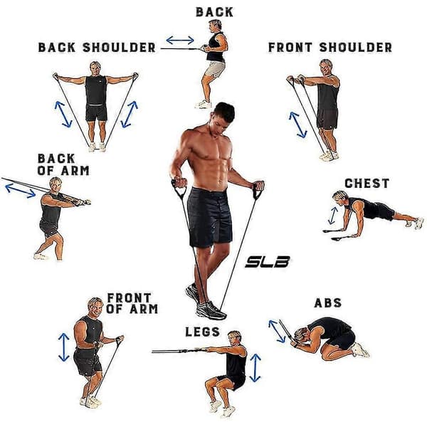 Elastisk Gummi Modstandsbånd Strækbart Gummirør Til Yoga Pull Up Øvelser (1 Stk Blå)